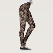 Elegantes Damassepia-Muster Leggings (Rechts)