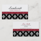 Elegantes Damast-Blumenmuster-modernes stilvolles Visitenkarte (Vorne/Hinten)