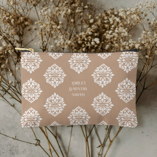 Elegantes Damast-Regency-Beige Zubehörtasche