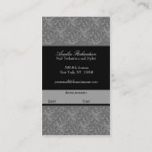 Elegantes Damast-Salon-Grau Terminkarte (Rückseite)