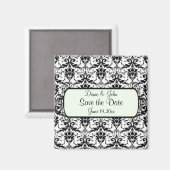 Elegantes Damast Save The Date Magnet (Vorderseite/Rückseite)
