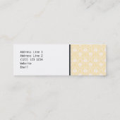 Elegantes Damastmuster. Helle Goldfarbe Mini Visitenkarte (Rückseite)