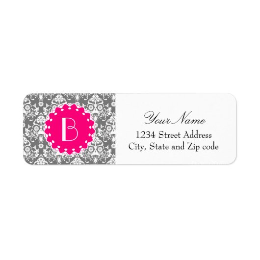 Elegantes Damastmuster mit Monogramm (Vorne)