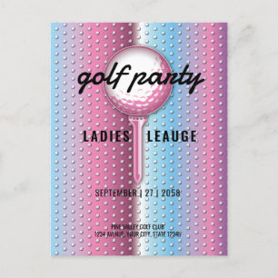 Elegantes Damen-Golfparty-Design Einladungspostkarte