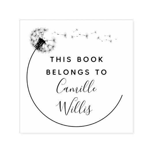 Elegantes Dandelion Blume Custom Book Permastempel (Design)