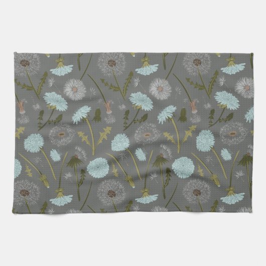 Elegantes Dandelion Blume Muster Geschirrtuch (Horizontal)