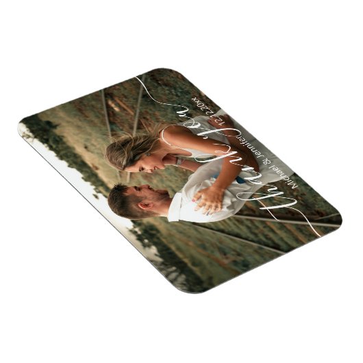 elegantes Dankeschön an einfaches Script Hochzeit  Magnet (Rechte Seite)