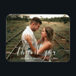 elegantes Dankeschön an einfaches Script Hochzeit  Magnet<br><div class="desc">elegante Dankeschön einfach Skript Hochzeit Foto Magnet</div>