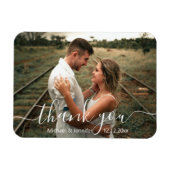 elegantes Dankeschön an einfaches Script Hochzeit Magnet (Horizontal)