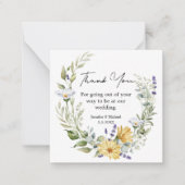 elegantes Dankeschön an Wildblumen stilvoll trendi Mitteilungskarte (Vorderseite)