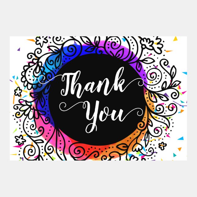 Elegantes Dankeschön Design mit Confetti (Vorderseite)