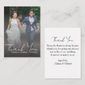 elegantes Dankeschön, Hochzeit verblasstes Foto Mitteilungskarte (Vorne/Hinten)