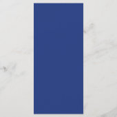 Elegantes Dark Blue Wedding Menu Menükarte (Rückseite)