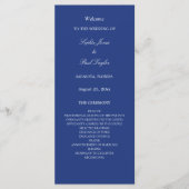 Elegantes Dark Blue Wedding Programm (Vorderseite)