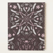 Elegantes Dark Botanical Mandala Muster Planer (Rückseite)