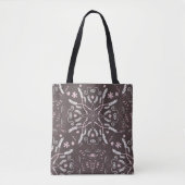Elegantes Dark Botanical Mandala Muster Tasche (Vorderseite)