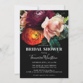 Elegantes Dark Burgundy Orange Brautparty Einladung (Vorderseite)