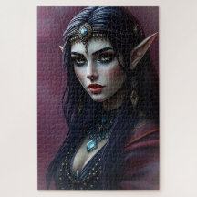 Elegantes Dark Elf Portrait - Mystische Fantasie A