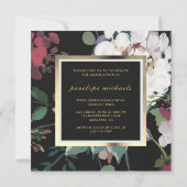 Elegantes Dark Floral Graduation Party Foto Einladung (Rückseite)