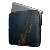 Elegantes Dark-Gold Halbtonmuster und Individuelle Laptopschutzhülle (Vorderseite Links)
