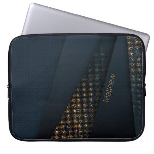 Elegantes Dark-Gold Halbtonmuster und Individuelle Laptopschutzhülle