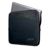 Elegantes Dark-Gold Halbtonmuster und Individuelle Laptopschutzhülle (Vorderseite Links)