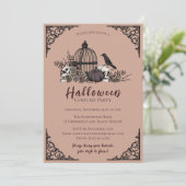 Elegantes Dark Halloween Adult Costume Party Einladung (Stehend Vorderseite)