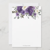 Elegantes Dark Lila Floral Ring Brautparty Einladung (Rückseite)