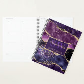 Elegantes Dark Lila & Gold Glitzer Agate Monogram Planer (Anzeige)