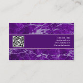 Elegantes Dark Lila Marble Foto Realt Anwesen Visitenkarte (Rückseite)