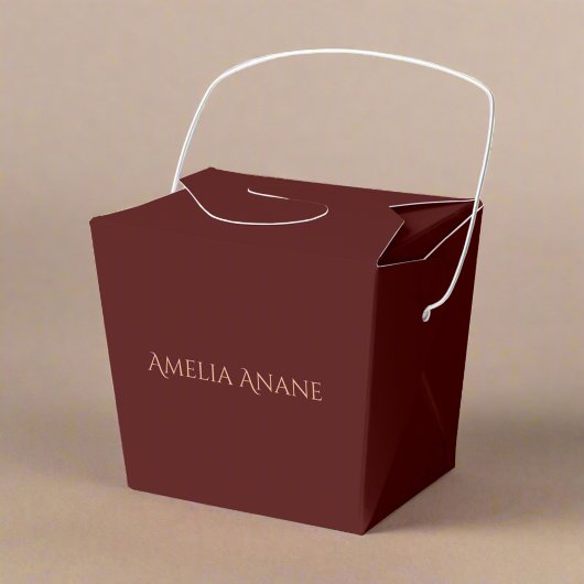 Elegantes Dark Red & Blush Pink Script Vielen Dank Geschenkschachtel