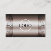 Elegantes Dark Rose Gold Squiggled Jewels Logo-Fot Visitenkarte (Vorderseite)
