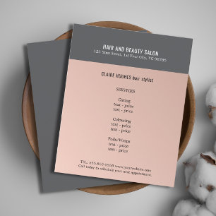 Elegantes Dark Rose Grey Schönheitssalon Flyer