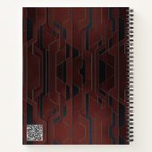 Elegantes Dark Shade Geometric Spiral Notebook Notizblock (Rückseite)