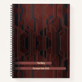 Elegantes Dark Shade Geometric Spiral Notebook Notizblock (Vorderseite)