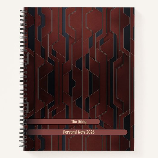 Elegantes Dark Shade Geometric Spiral Notebook Notizblock (Vorderseite)