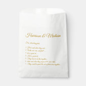 Elegantes Darkgold-Skript Paar Spaß Fakten Geschenktütchen (Vorderseite)