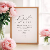 Elegantes Date Night Ideas Activity Sign Poster