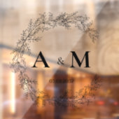 Elegantes Datum für die Namen von Hochzeitsmonogra Fensteraufkleber (Blatt 2)