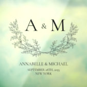 Elegantes Datum für die Namen von Hochzeitsmonogra Fensteraufkleber (Blatt 3)