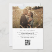 Elegantes Datum | Zwei Foto und QR Code Hochzeit Save The Date (Rückseite)
