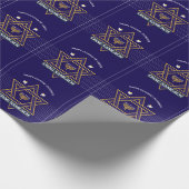 Elegantes Davidstern-Hanukkah-Geschenkpapier  Geschenkpapier (Ecke)