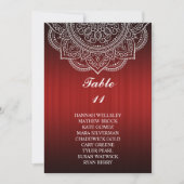 Elegantes Deep Red Paisley Wedding Seating Chart Einladung (Vorderseite)