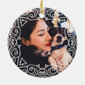 Elegantes Deko Doppelseitiges Foto Keramikornament (Hinten)