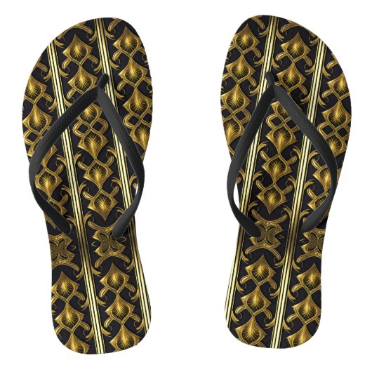 Elegantes Deko in Schwarz und Gold Badesandalen (Fußbett)
