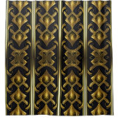 Elegantes Deko in Schwarz und Gold Duschvorhang (Vorderseite)
