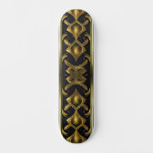 Elegantes Deko in Schwarz und Gold Skateboard (Vorderseite)
