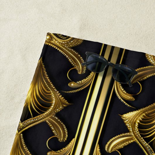 Elegantes Deko in Schwarz und Gold Strandtuch (Beispiel)