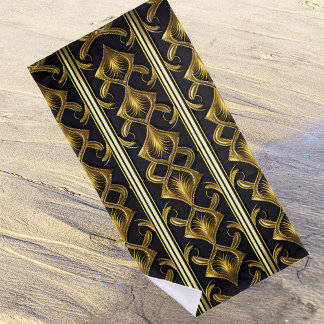 Elegantes Deko in Schwarz und Gold Strandtuch