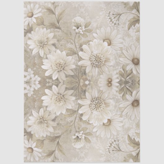 Elegantes Dekor mit weißer Blüte Seidenpapier (Vorderseite)